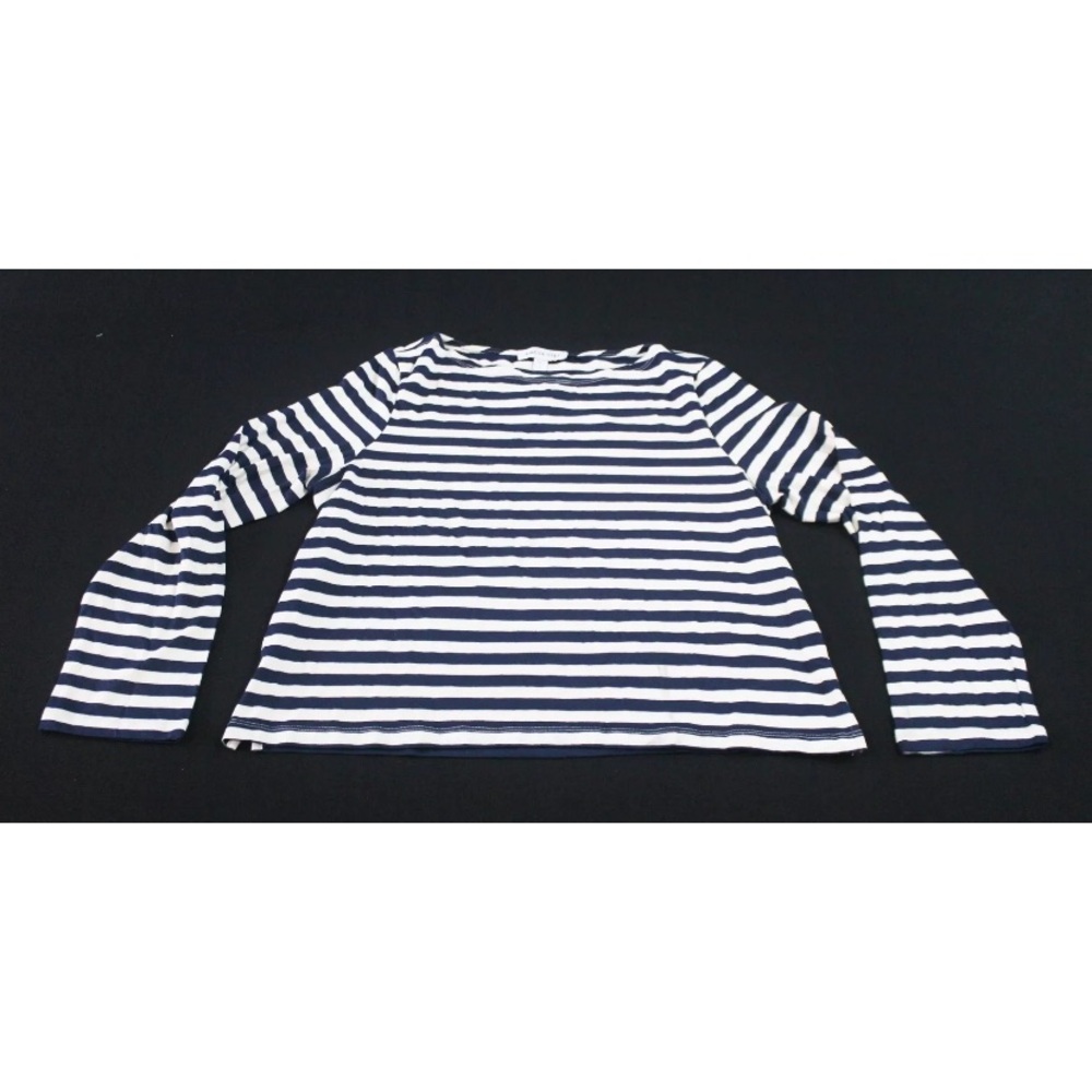 Amour Vert Women's Cecelia Long Sleeve Reverie Knit Tee Navy/Ivory Large 